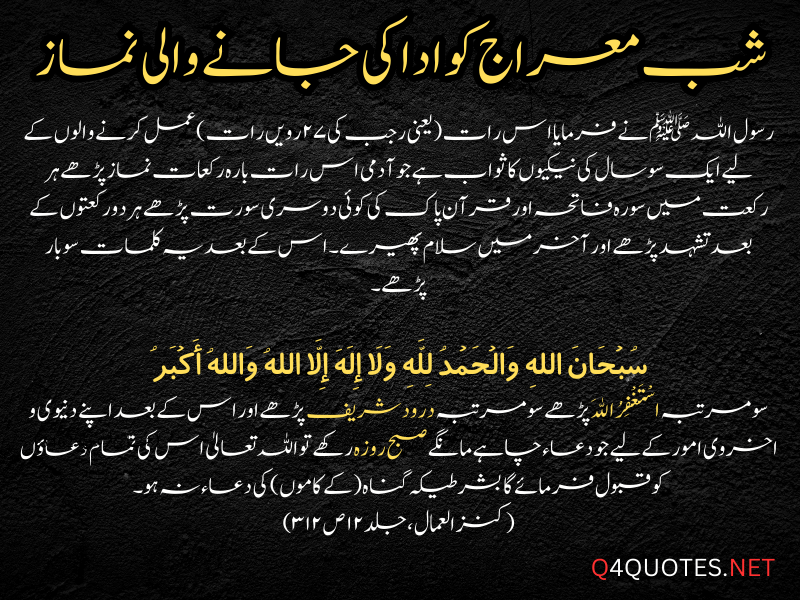 27 Rajab Quotes In Urdu