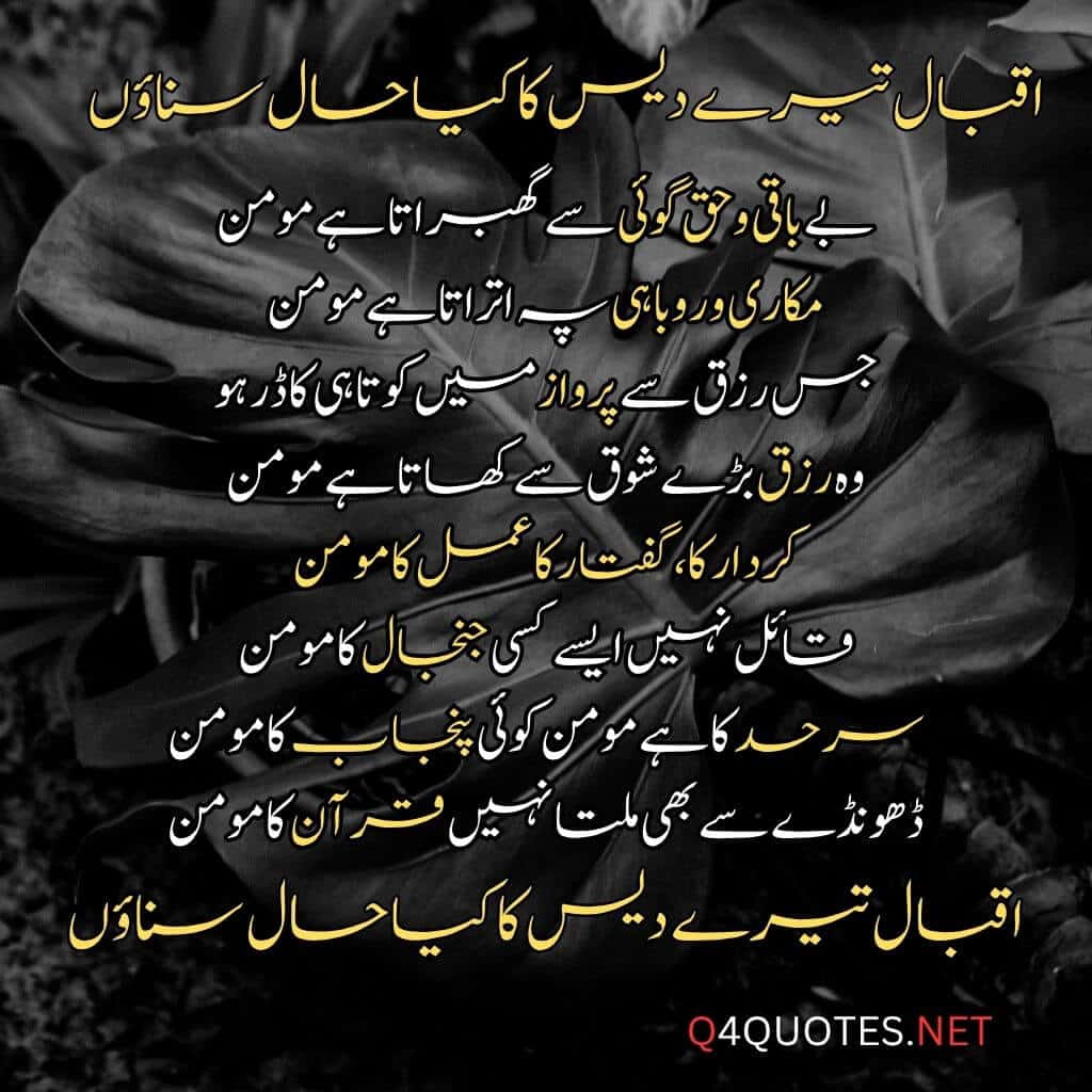 Allama Iqbal Poetry in Urdu for Pakistan